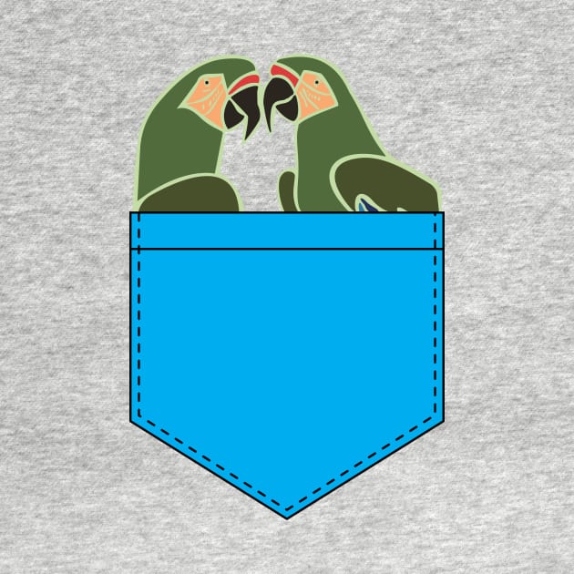 Macaw Parrot Pocket Cyan by fritzco